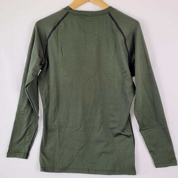 NIB TSLA 2 Pack Mens Workout Shirts Hyper-Dri Long Sleeve Blk/Red Olive Sz Lrg - Picture 9 of 11